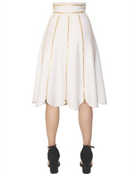 Salvatore Ferragamo Zippered Double Wool Cashmere Skirt