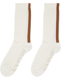 Zegna Three Pack White Signifier Socks