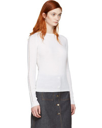Carven Ivory Ribbed Pullover