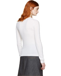 Carven Ivory Ribbed Pullover