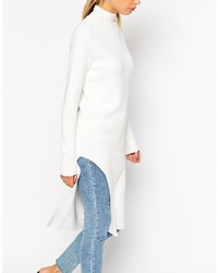 Asos Collection Tunic In Structured Knit With Turtleneck Side Split