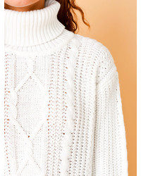 American Apparel Vintage Cable Knit Chunky Turtleneck Sweater