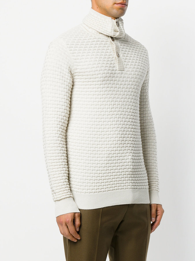 Paolo Pecora Buttoned Roll Neck Sweater, $255 | farfetch.com