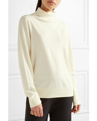 The Row Caya Merino Wool And Cashmere Blend Turtleneck Sweater Ivory