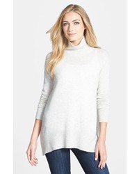 White + Warren Colorblock Cashmere Turtleneck Sweater