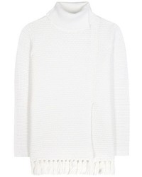 Proenza Schouler Frayed Wool And Cotton Blend Turtleneck Sweater