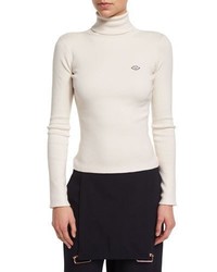 See by Chloe Ribbed Turtleneck Sweater Cloud White