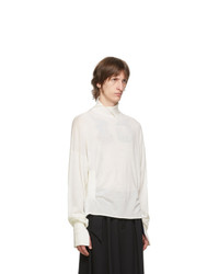 Sulvam White Wool High Neck Sweater