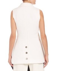 Proenza Schouler Asymmetric Double Breasted Cotton Wool Jacquard Vest