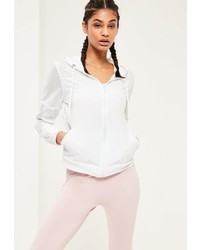 Missguided Active White Woven Mesh Airtex Sports Jacket