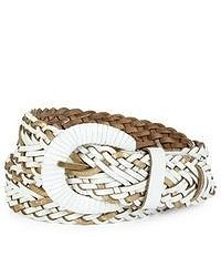 White Woven Leather Belt