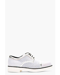 White Woven Leather Shoes