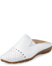 White Woven Leather Sneakers