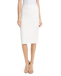White Woven Pencil Skirt
