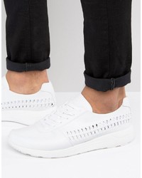 Asos Sneakers In White With Woven Detail
