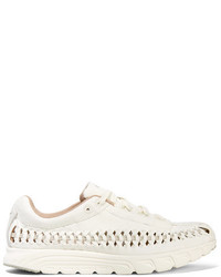 Nike Mayfly Woven Leather Trimmed Faux Suede Sneakers Off White