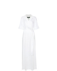 White Woven Wrap Dress