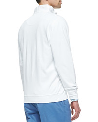 Peter Millar 12 Zip Jersey Pullover Sweater White