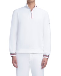 Bugatchi Comfort Cotton Quarter Zip Pullover In White At Nordstrom
