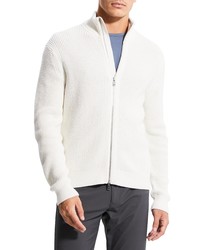 Theory Gary Thermal Cotton Cashmere Zip Up Sweater