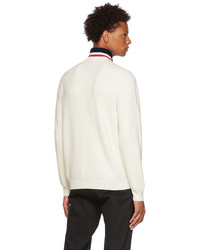 Moncler Off White Half Zip Sweater