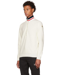 Moncler Off White Half Zip Sweater