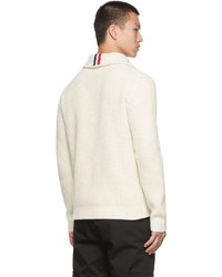 Moncler Off White T Neck Sweater