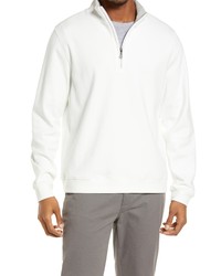 Scott Barber Pima Cotton Half Zip Pullover In White At Nordstrom