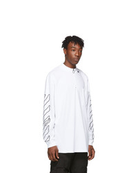Off-White White And Black Abstract Arrows Long Sleeve T Shirt