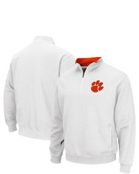 Colosseum White Clemson Tigers Tortugas Logo Quarter Zip Pullover Jacket