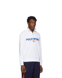 Polo Ralph Lauren White Fleece Half Zip Sweatshirt