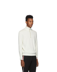 Moncler White Maglione Lupetto Zip Up Sweater