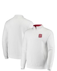 Colosseum White Nc State Wolfpack Tortugas Logo Quarter Zip Jacket