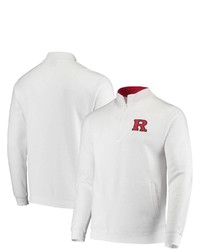 Colosseum White Rutgers Scarlet Knights Tortugas Logo Quarter Zip Jacket