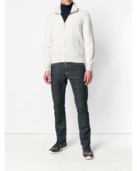 Doriani Cashmere Cashmere Cable Knit Zip Sweater