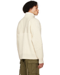 Sacai Off White Paneled Sweater