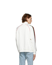 Gucci Off White Web Zip Up Sweatshirt
