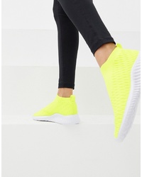 ASOS DESIGN Display Sock Trainers In Neon Yellow