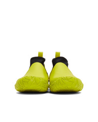 Issey Miyake Men Yellow Vulcanized Mid Top Sneakers