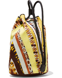 Emilio Pucci Sold Out Leather Trimmed Printed Canvas Backpack