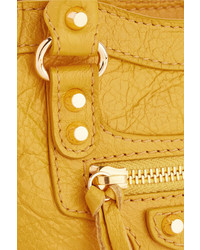 Balenciaga Classic City Nano Textured Leather Shoulder Bag Yellow