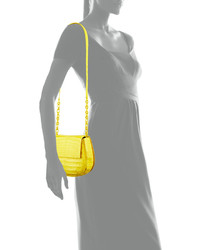 Nancy Gonzalez Crocodile Chain Strap Saddle Bag Yellow