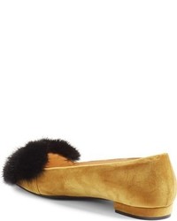 Eugenia Kim Babs Genuine Mink Fur Pointy Toe Flat