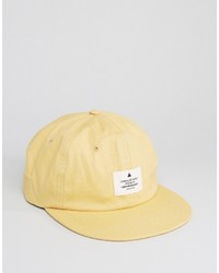 Asos Vintage Baseball Cap In Yellow With Patch