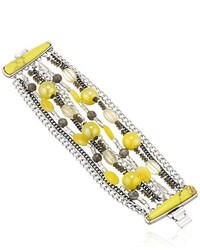 Kenneth Cole New York Lemon Splash Mixed Bead Multi Row Bracelet
