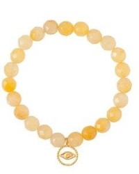 Satya Jewelry Yellow Jade W Golden Evil Eye Beaded Bracelet 8135215