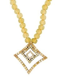 Yellow Diamond And Citrine Bead Necklace