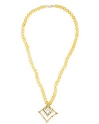 Yellow Diamond And Citrine Bead Necklace