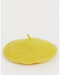 Weekday Wool Beret In Yellow