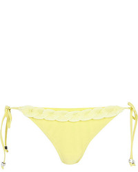 River Island Yellow Shell Trim Side Tie Bikini Bottoms